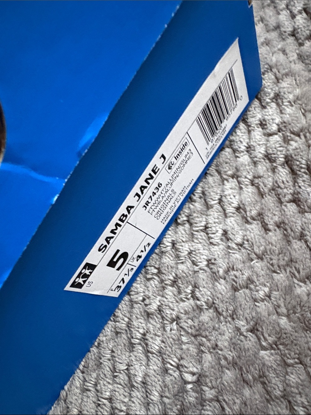 adidas Kids White Black Samba Hook-and-Loop Sneakers - Picture 4 of 4